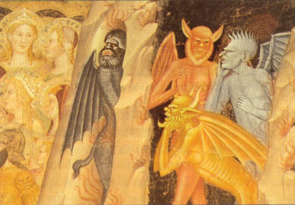 Черти в аду (деталь фрески в церкви Санта-Мария-Новелла, Флоренция)
